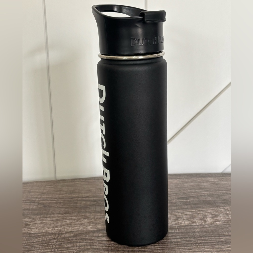 Dutch Bros 20 oz Black Insulated Tumbler with stickers - Picture 4 of 8